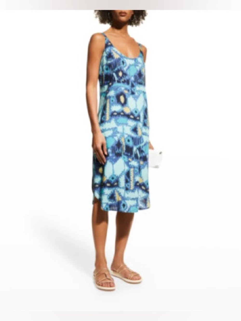 NIC+ZOE Summer Solstice Dress XL Blue Earthy Boho Artsy